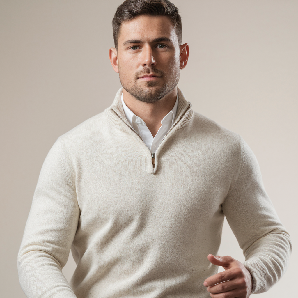 MIROVA™ | Maglione a mezza zip in cashmere